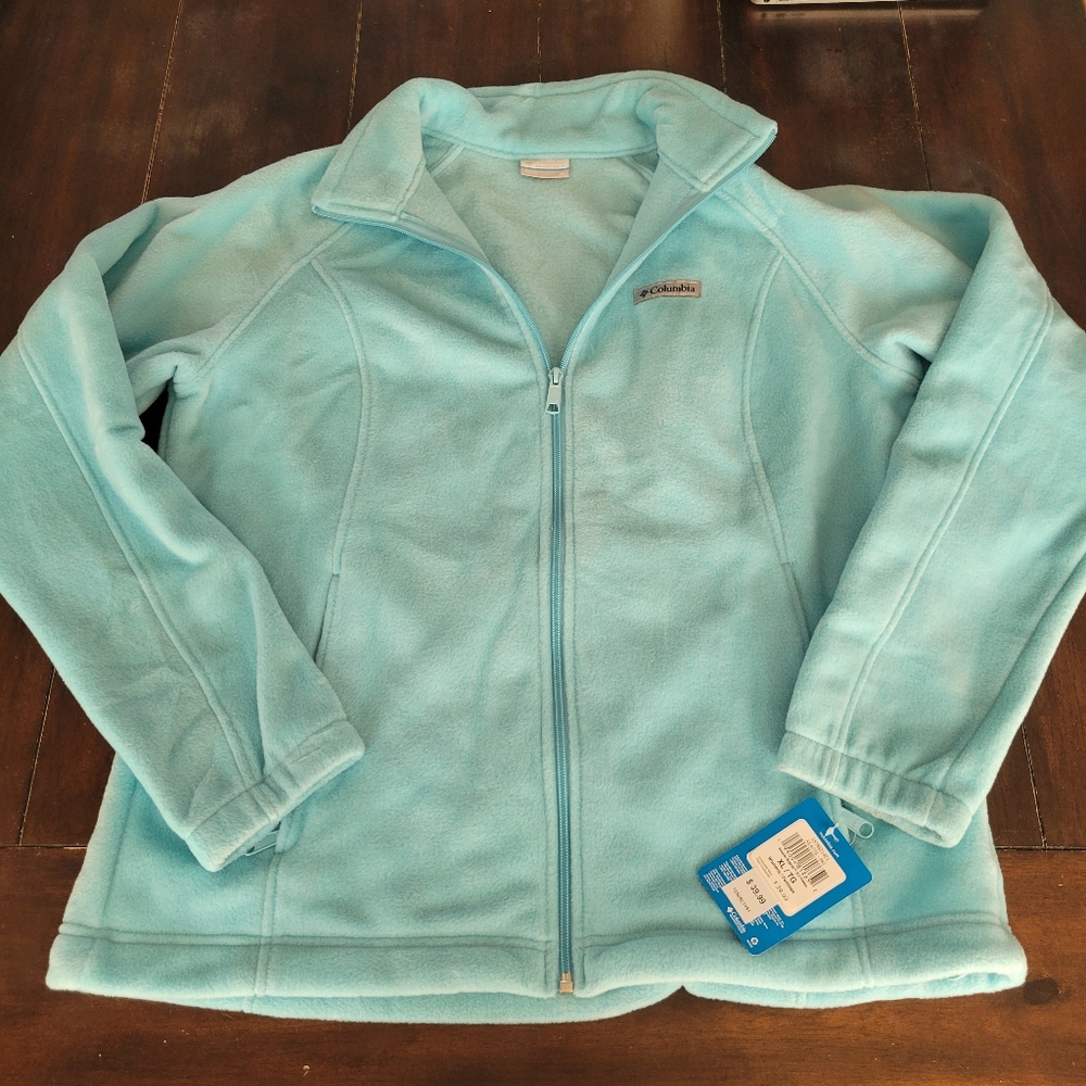 NWT Columbia Womens Size XL Teal/Robins Egg Blue Fleece Zip Up Coat